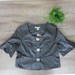 Anthropologie Ett Twa Cropped Jacket Dark Grey